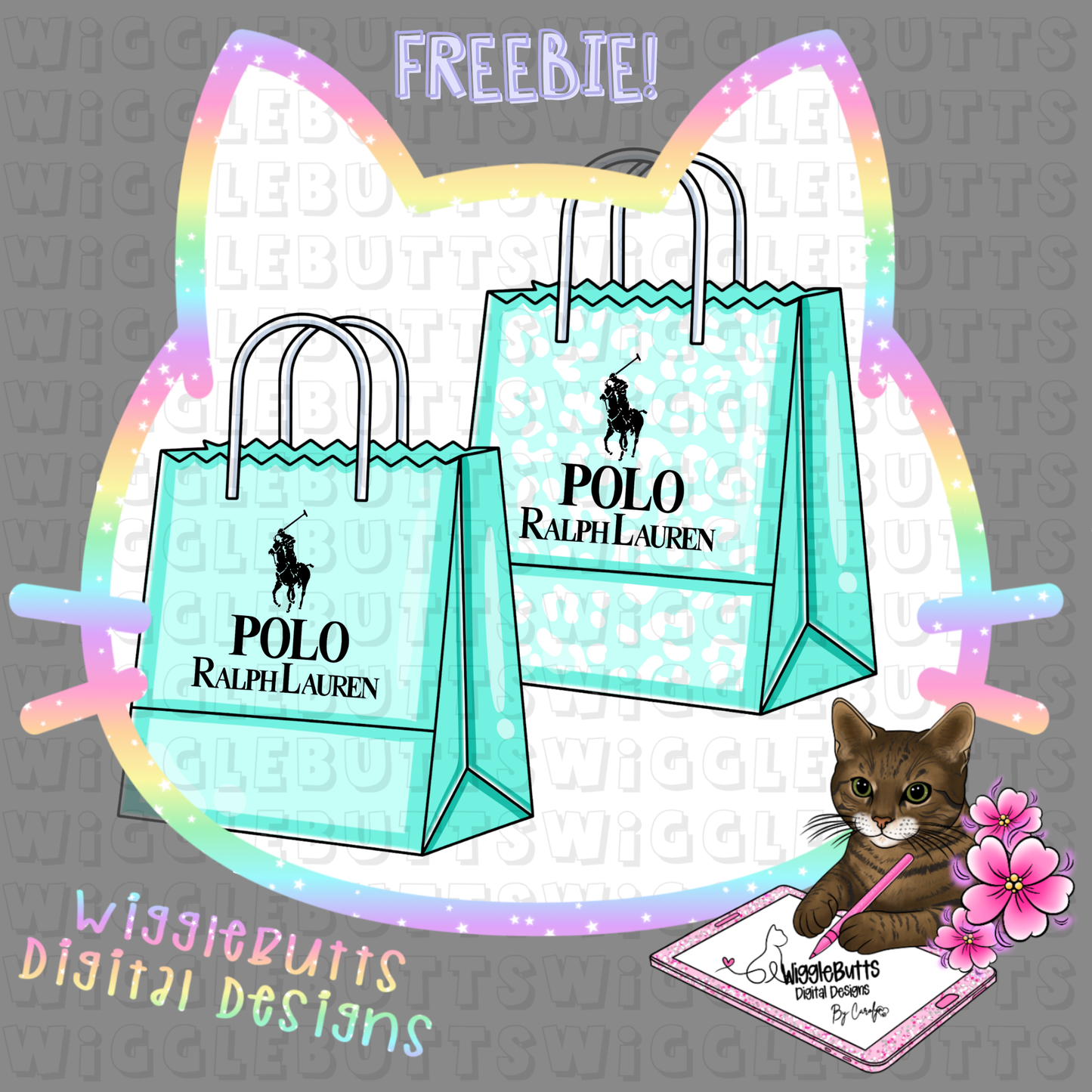 Teal Boujee Shopping Bags ClipArt Set
