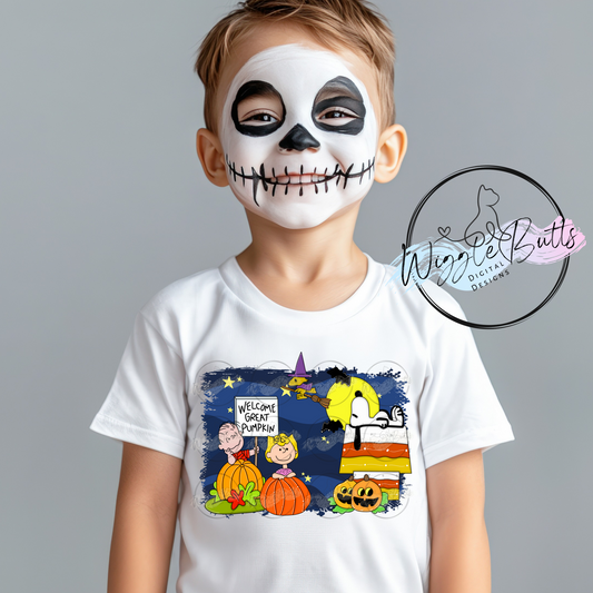 Peanut Kids Halloween Pumpkin PNG Design