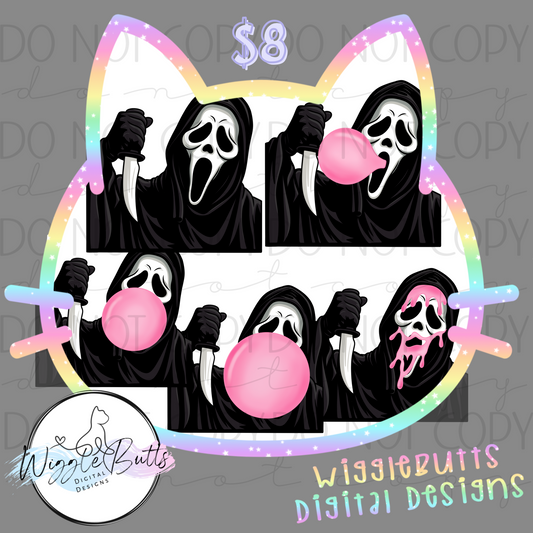 Horror Ghost Bubblegum ClipArt Bundle