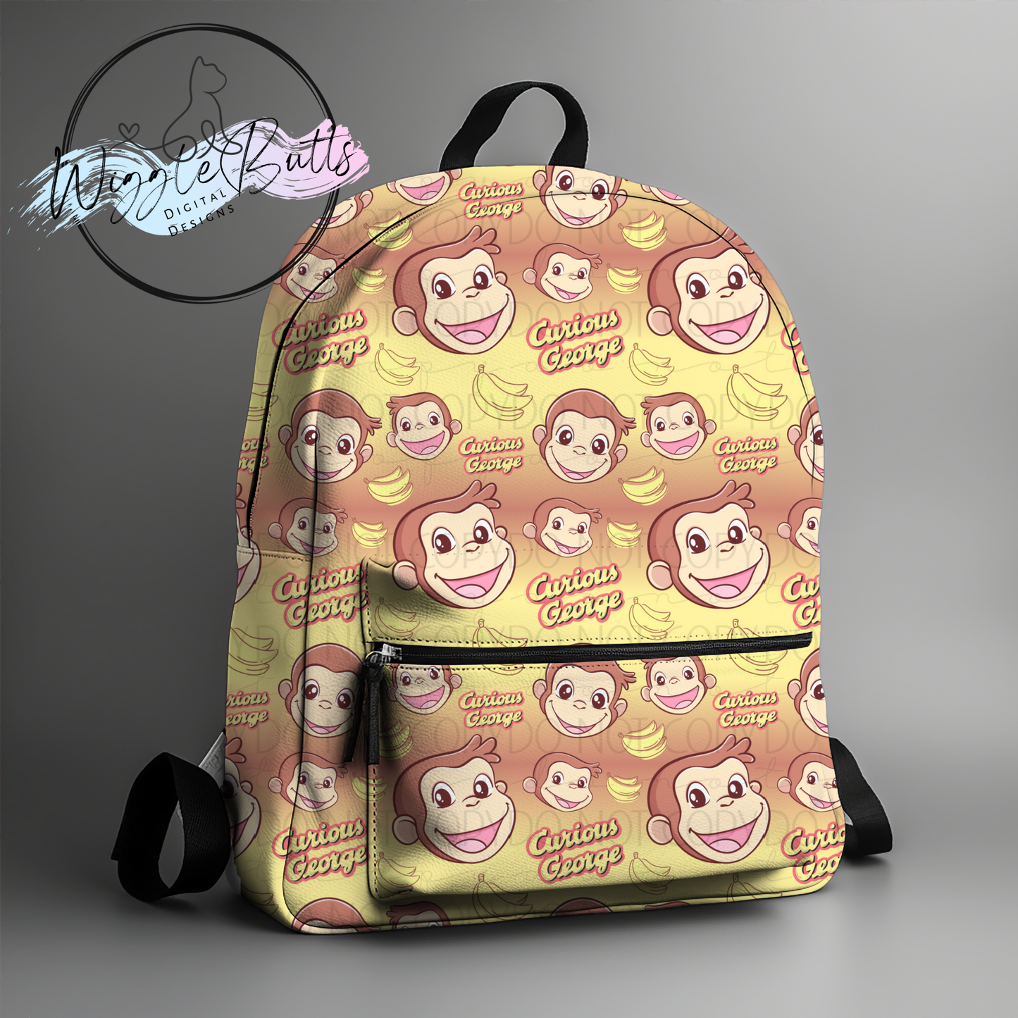 Cute Curious Monkey Seamless File Yellow and Brown
