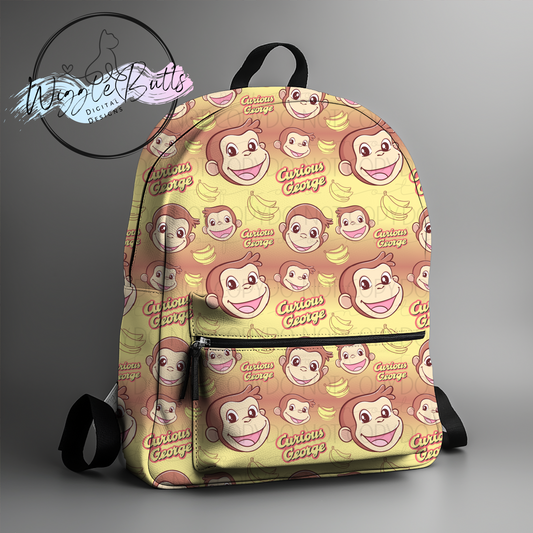 Cute Curious Monkey Seamless File Yellow and Brown
