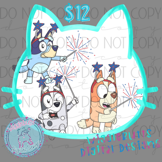 Dogs Puppy 4th of July Sparklers ClipArt Bundle