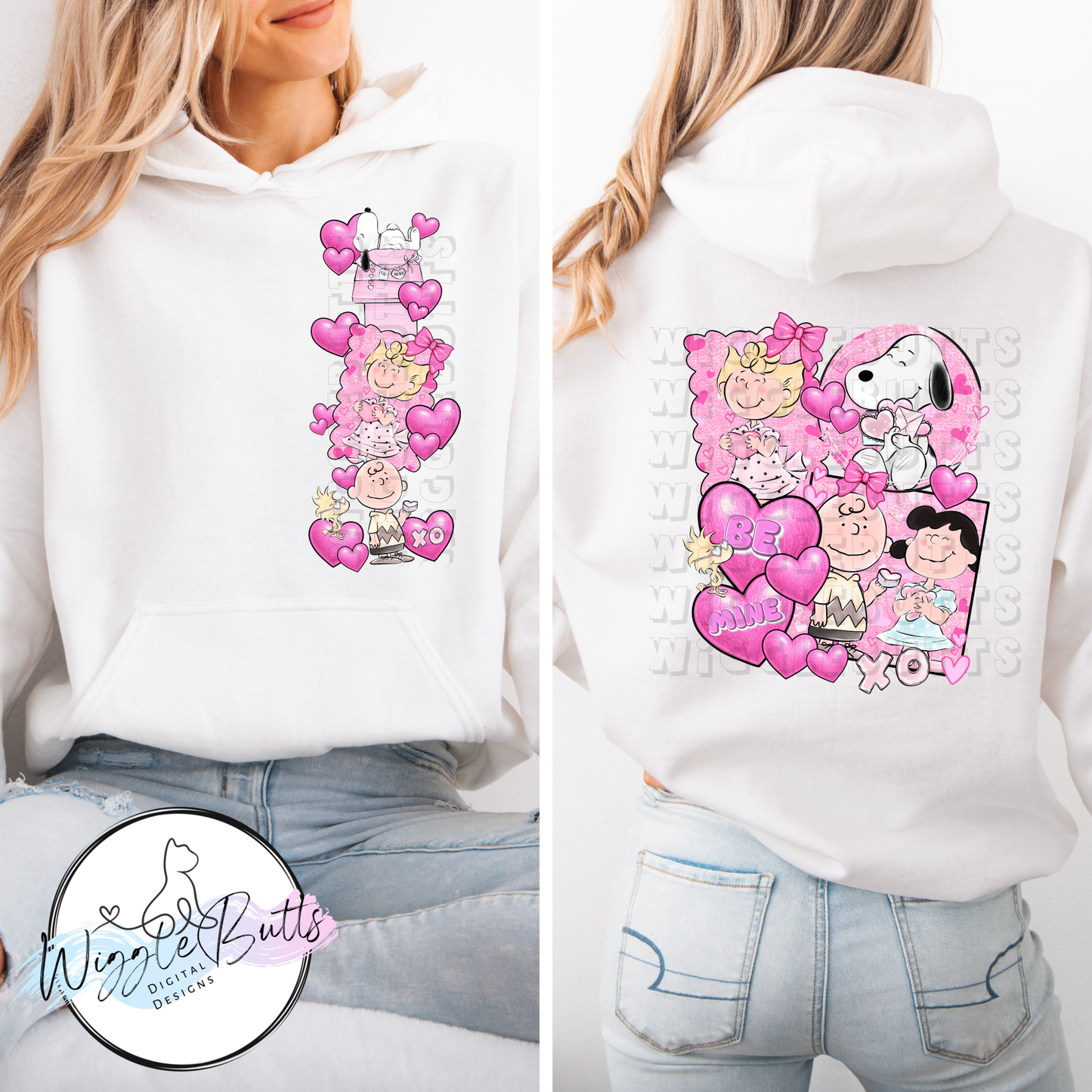 Peanut Kids Valentine's Day PNG Design and Matching PNG Sleeve Design