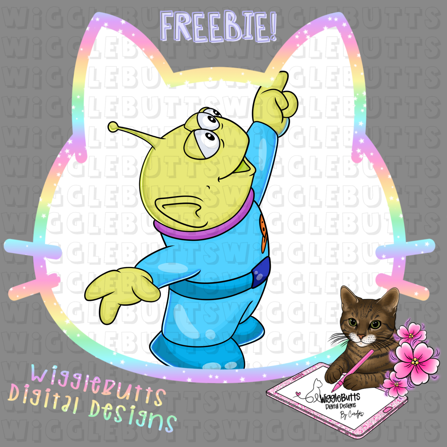 Little Alien Toy ClipArt Piece