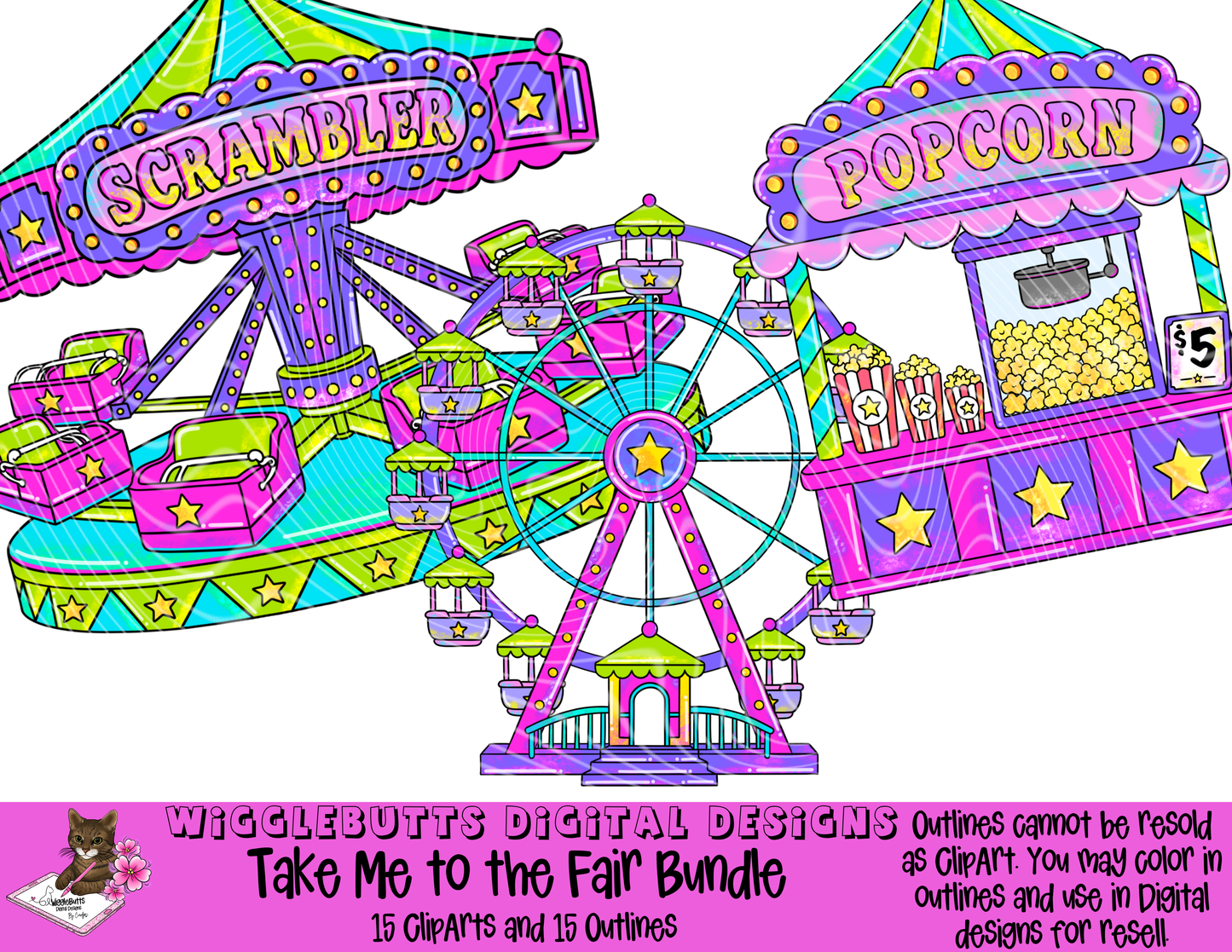 Take Me to the Fair Designer ClipArt and Outline Bundle