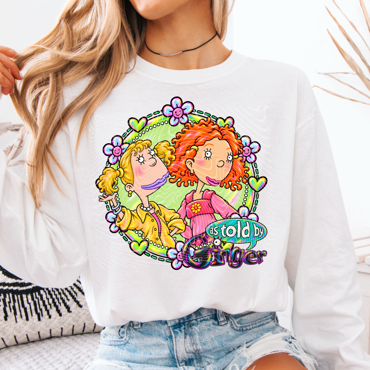 Red Hed Retro Old School Cartoon Girl PNG Design