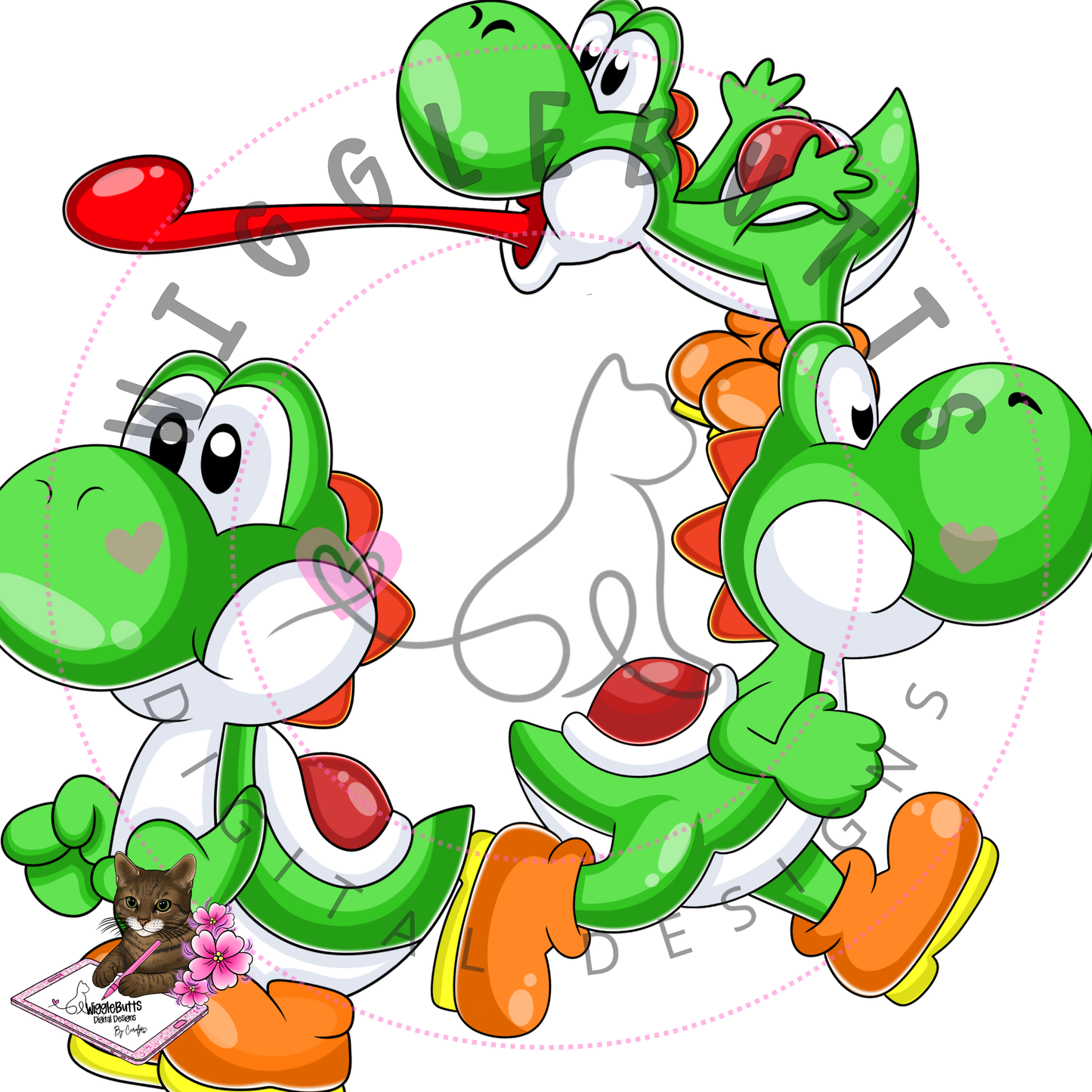Video Game Gamer Green Dinosaur ClipArt Bundle