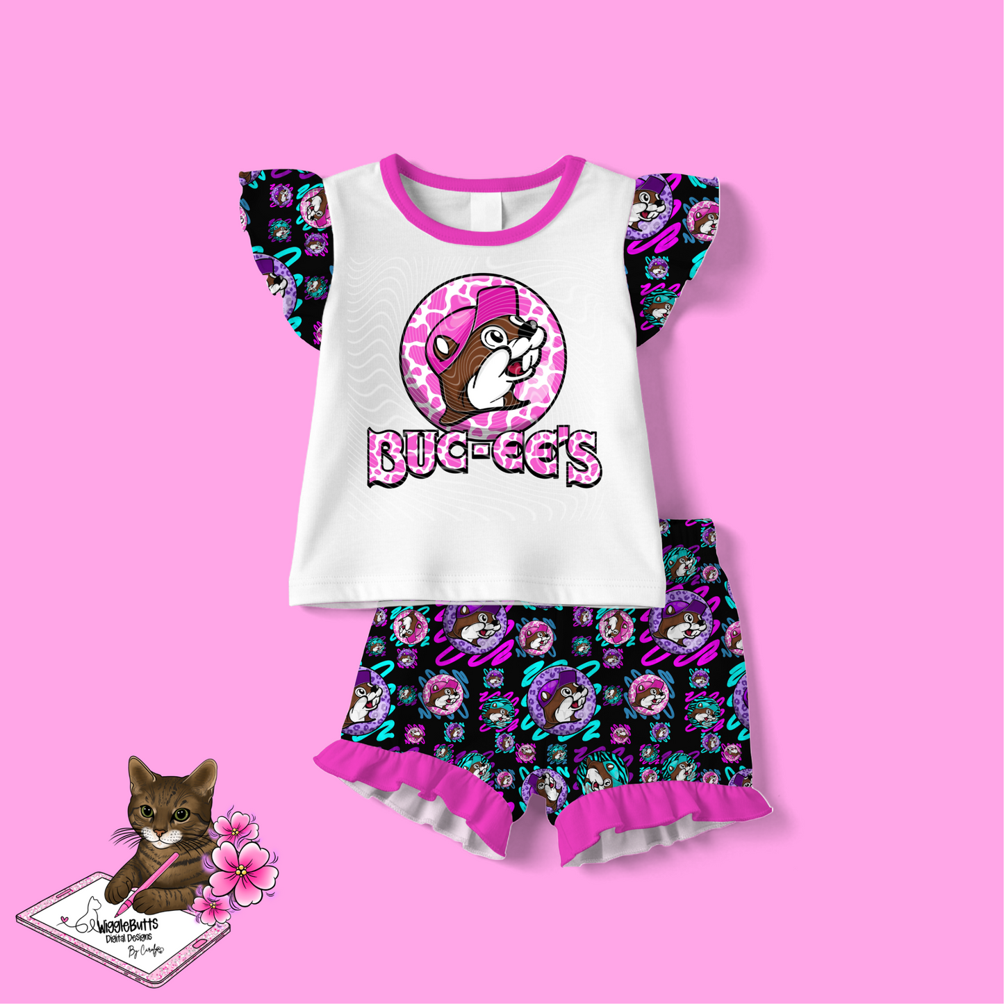 Trendy Beaver Girly Vibes Seamless File PNG Design