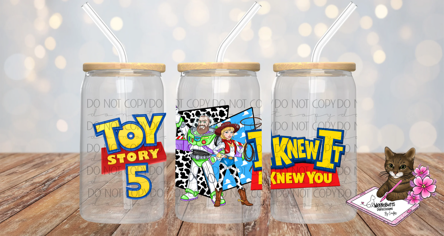 TS Pop Star Toys Number 5 16oz Cup/Jar Wrap PNG Design