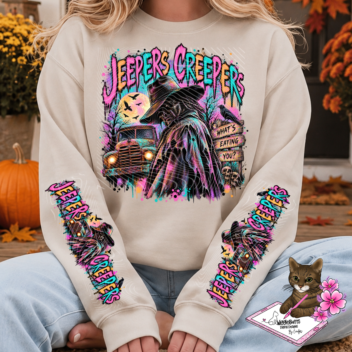 Halloween Horror Movie PNG Design and Matching PNG Sleeve Design