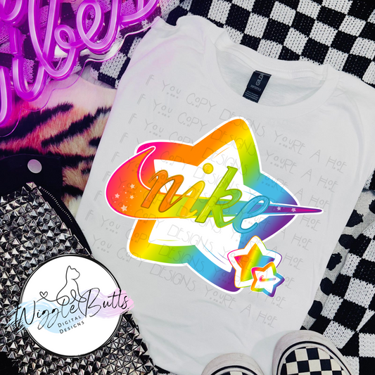 Boujee 90s Rainbow Style Stars Check Version 2