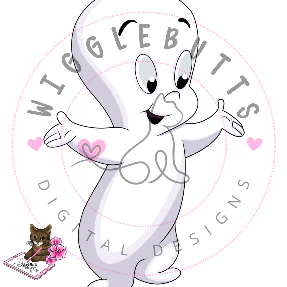 Little Friendly Halloween Ghost ClipArt Piece