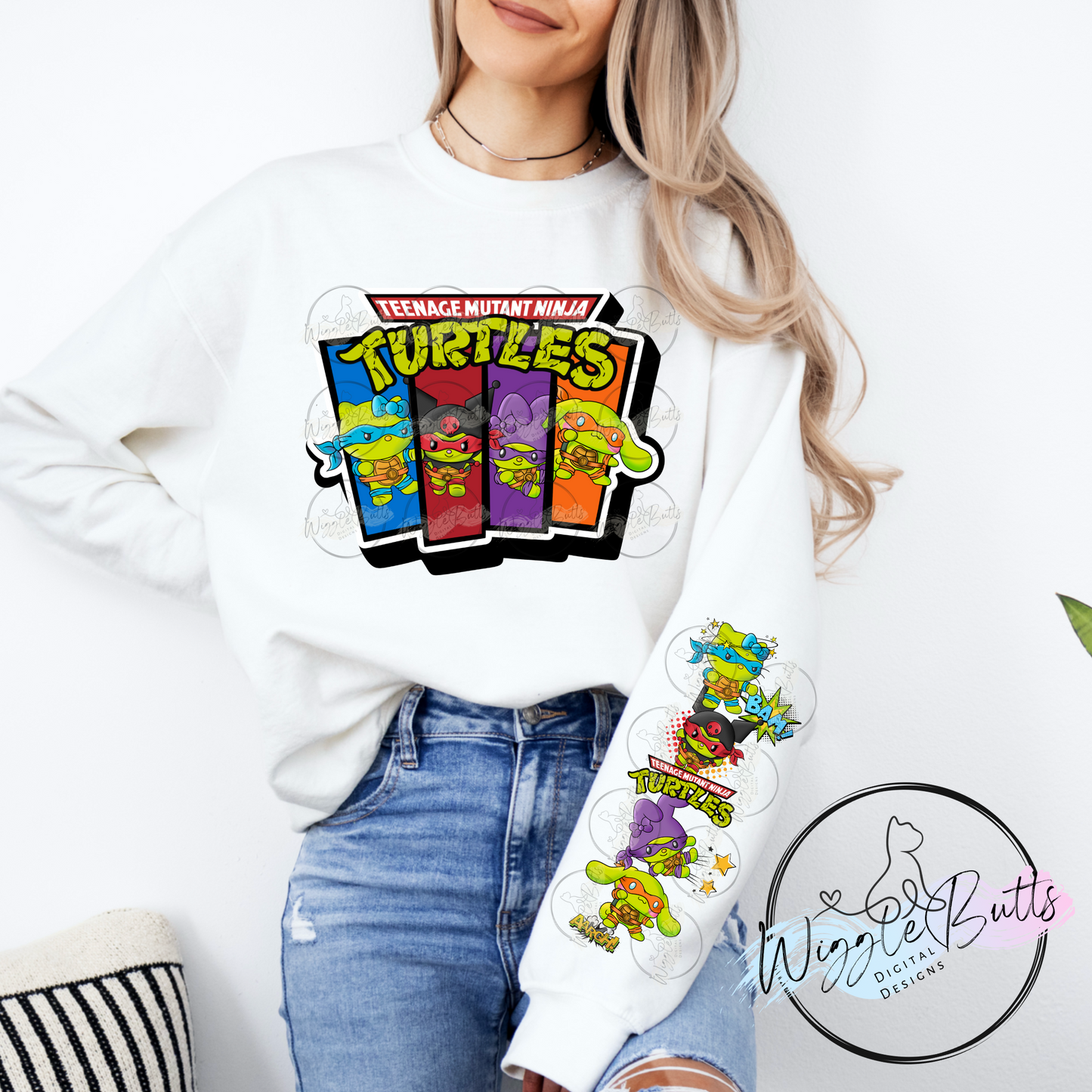 Turtles Kitty and Friends PNG Design and Matching PNG Sleeve Design2