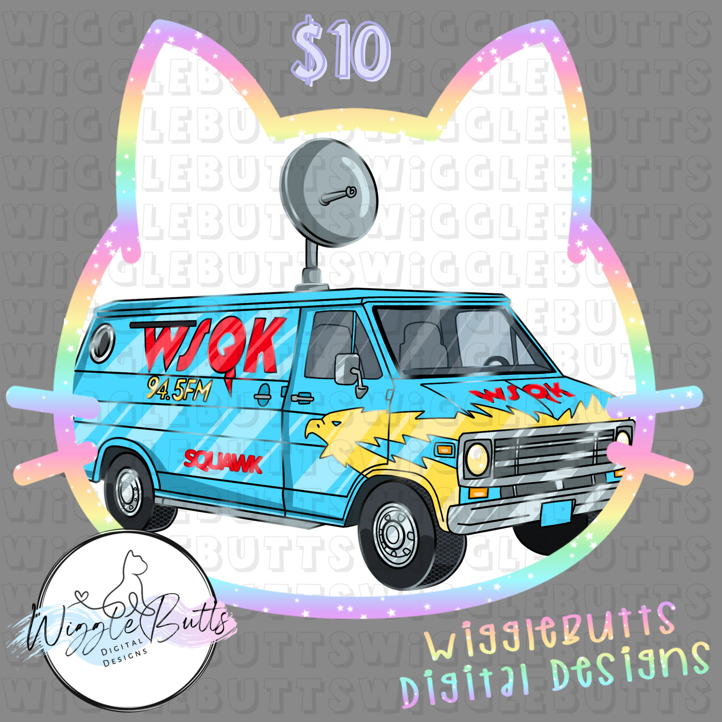 ST Strange Radio Station Van Semi Exclusive ClipArt Piece