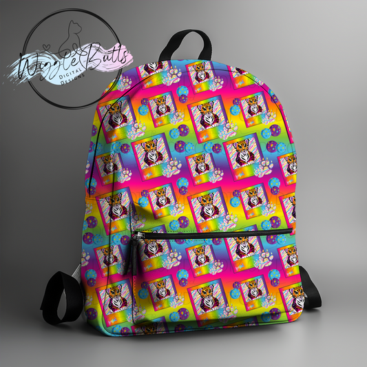 90s Rainbow Style Tiger Seamless Design