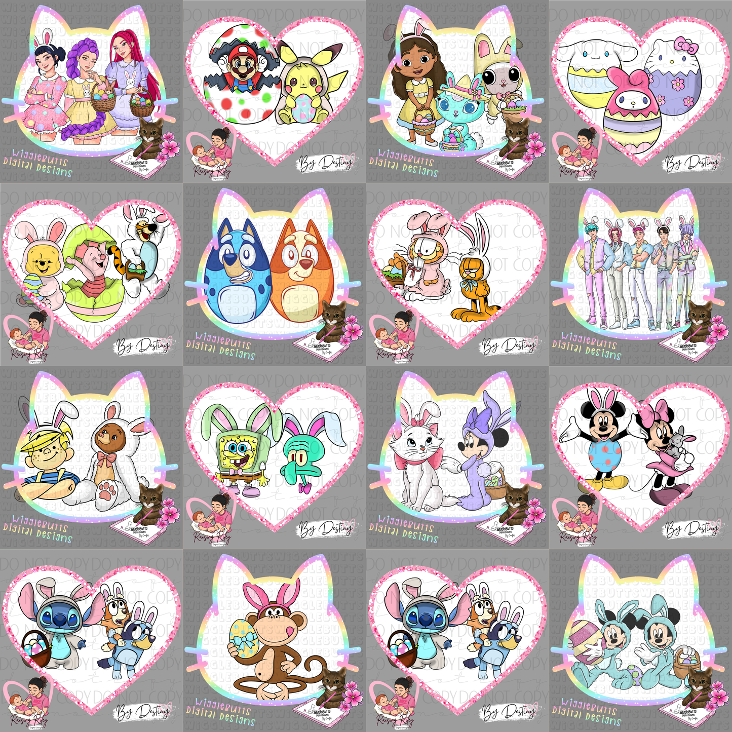 WBDD and RRDD Easter Character ClipArt Collab