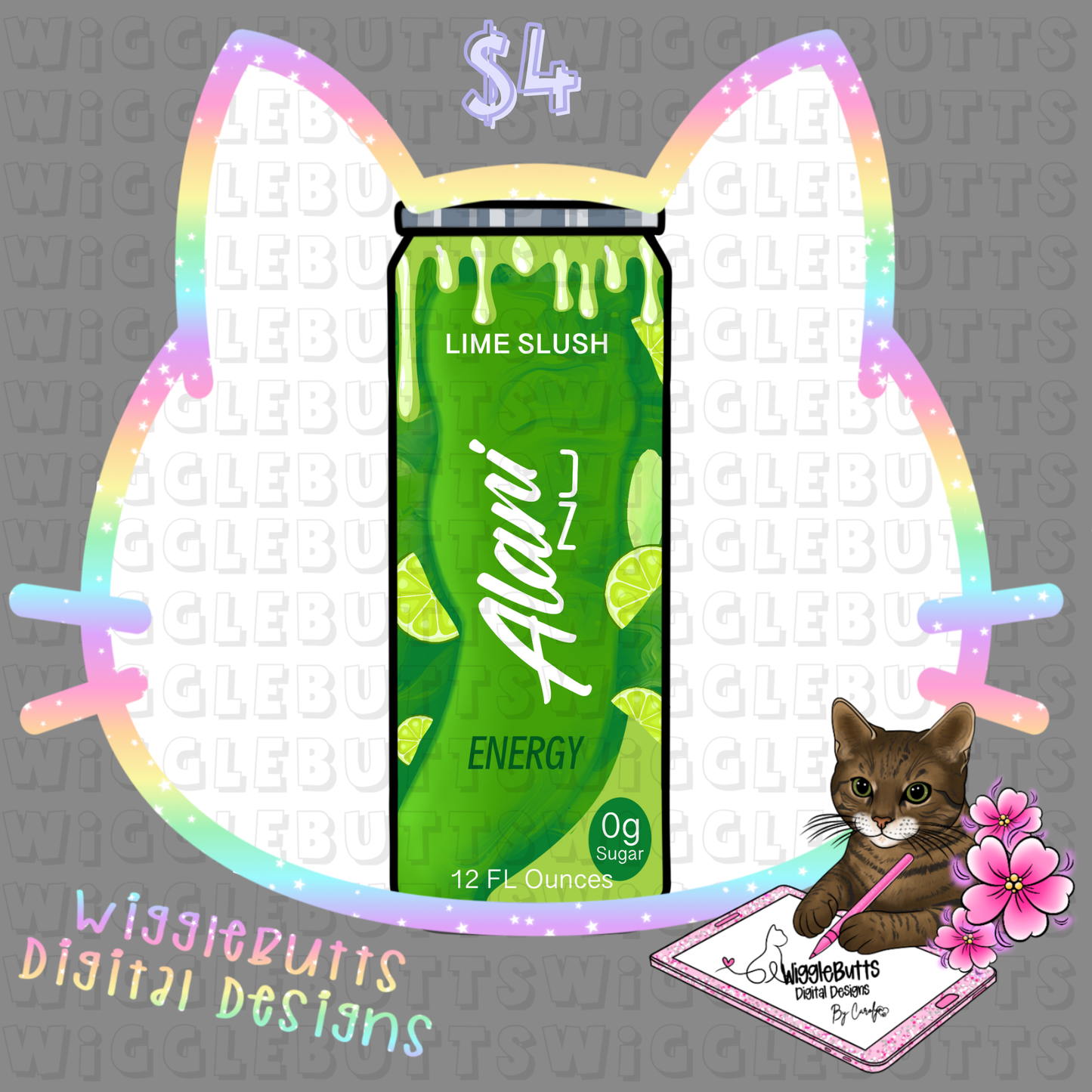 Energy Drink Lime ClipArt Piece