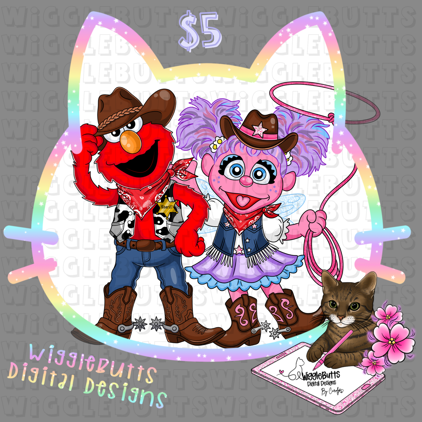 Old School Retro Puppets Western Style ClipArt