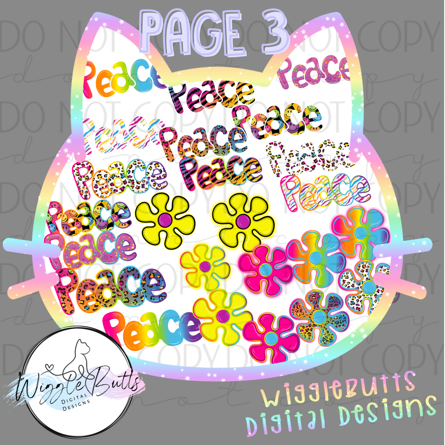 90s Rainbow Style Elements ClipArt Bundle