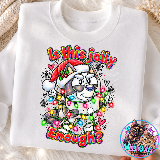 Blue Dog Puppies Grey Dog Christmas Is this jolly enough PNG Design