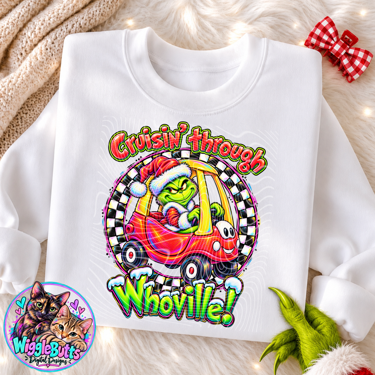Green Guy Christmas Cruisin PNG Design