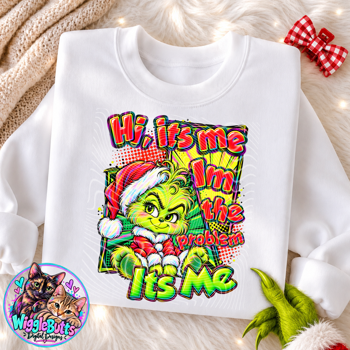 Green Guy Christmas Baby It's me I'm the problem PNG Design
