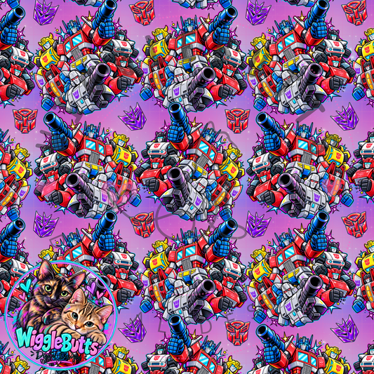 Old School Retro Throwback Cartoon Robots Seamless File PNG Design