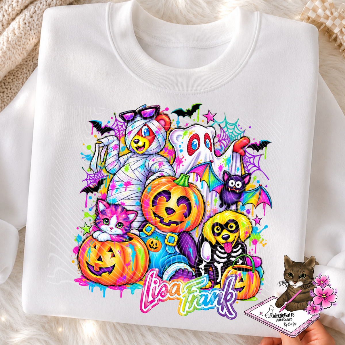 Retro 90s Rainbow Style Halloween PNG Design