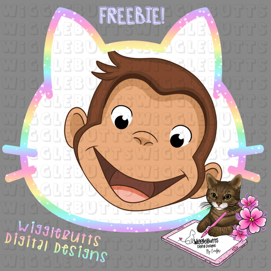 Retro Brown Monkey ClipArt Piece