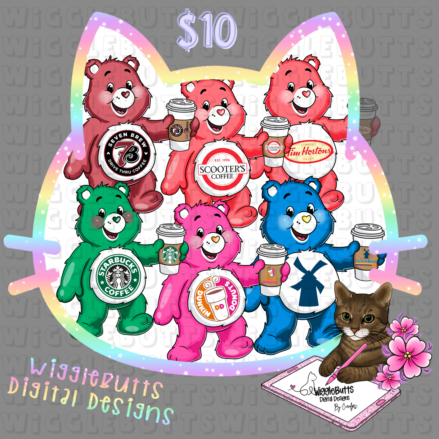Retro 80s 90s Bears Coffee Lovers ClipArt Bundle