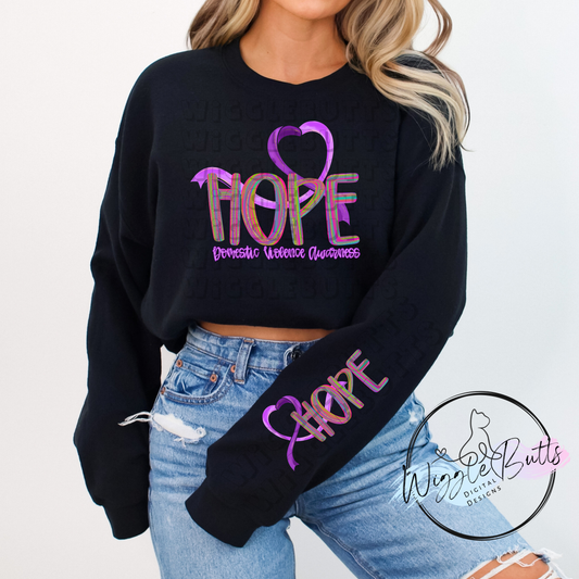 Domestic Violence Awareness Hope PNG Design and Matching PNG Sleeve Design