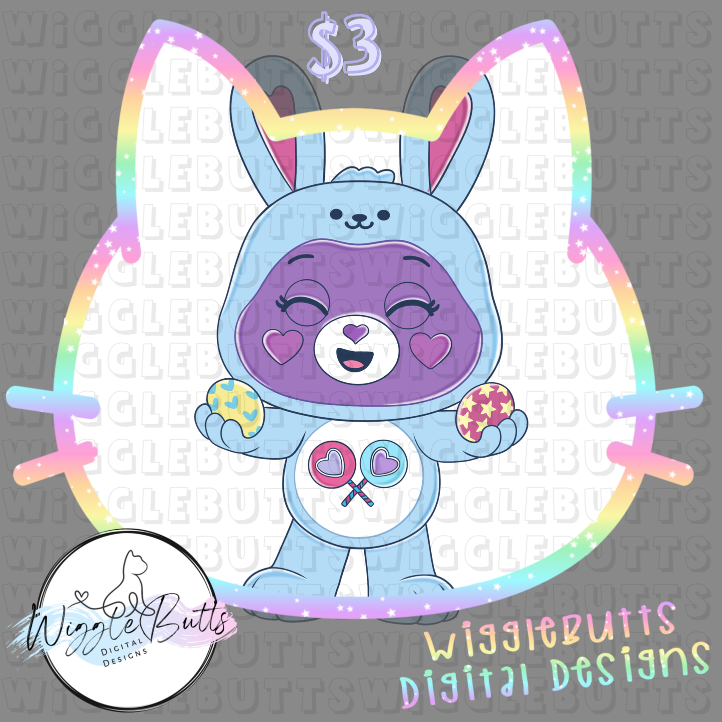 Easter Bunny 90s Retro Bear ClipArt Piece