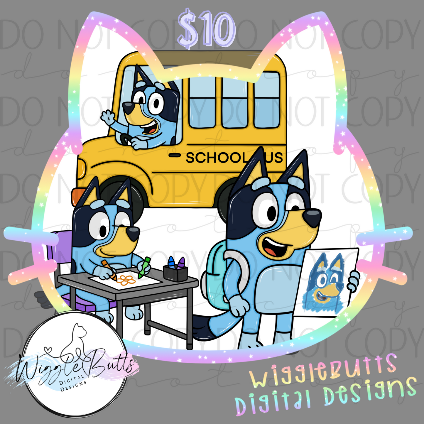 Blue Dog Puppies Back to School ClipArt Bundle