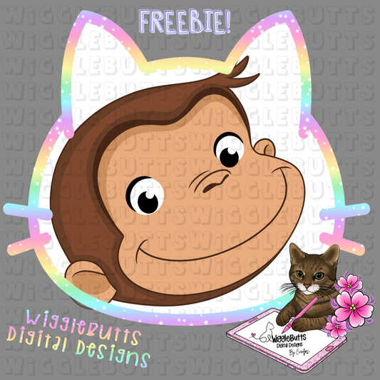 Retro Brown Monkey ClipArt Piece
