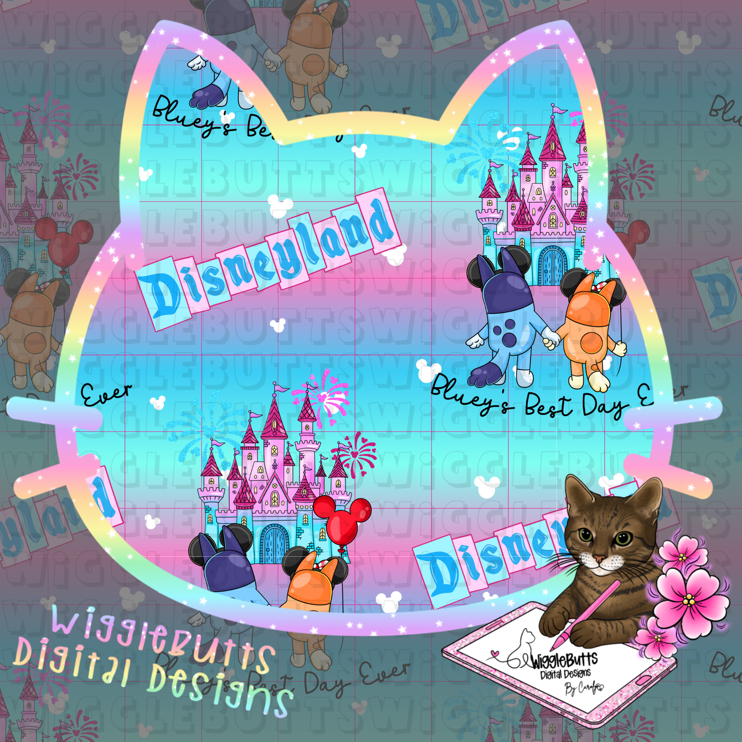 Blue Dog Puppies Goes to Castle Solo Design Bundle