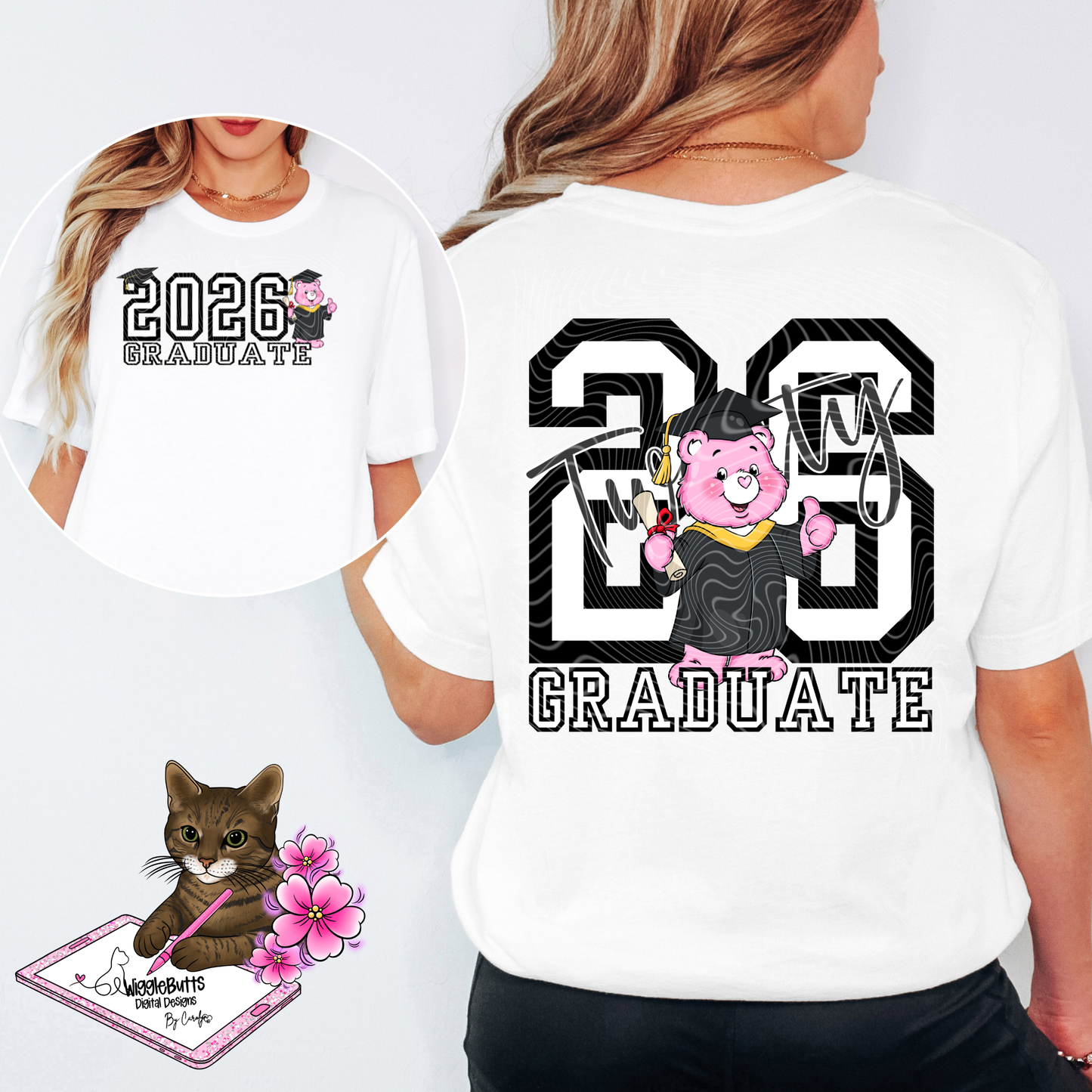 Retro 80s 90s Colorful Bears Graduate Graduation Solo Design Bundle