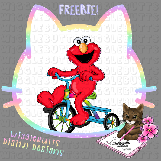 Retro Red Puppet Tricycle ClipArt Piece
