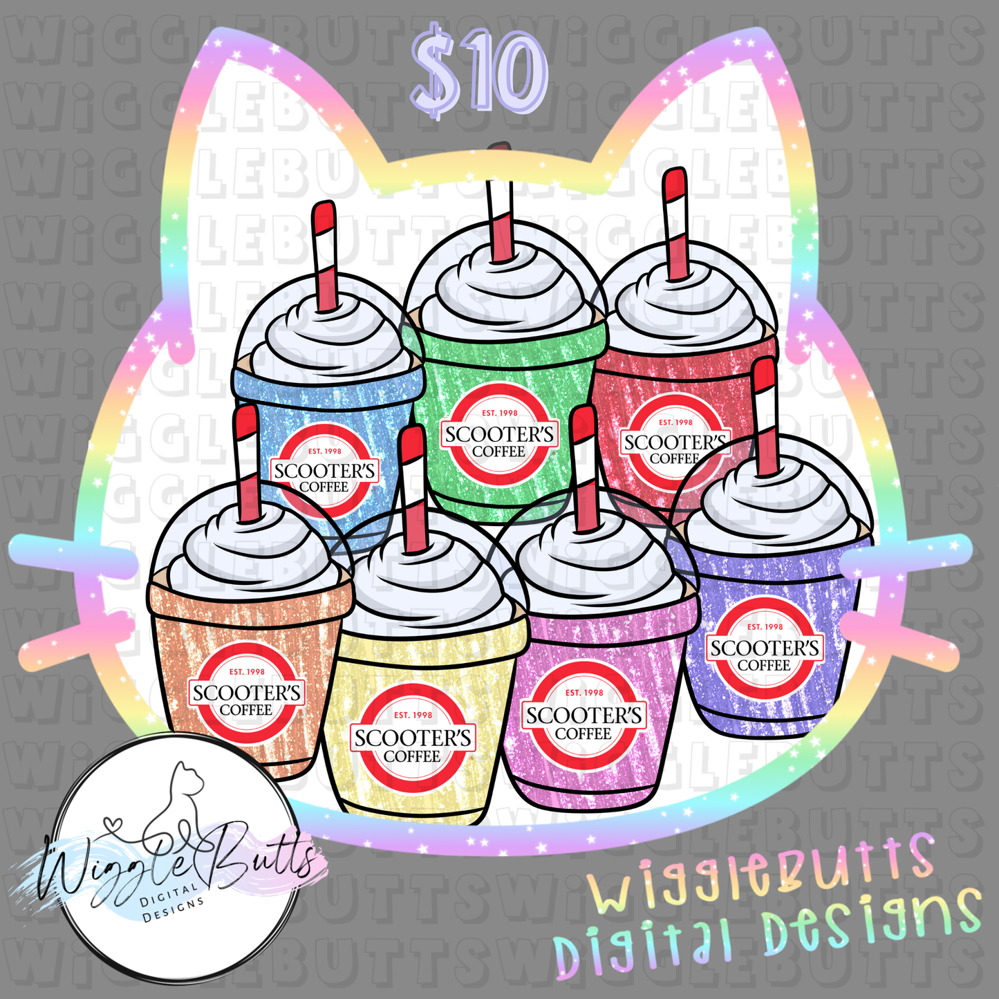 Coffee Lovers Red Tan Pastel Spring Lattes ClipArt Bundle