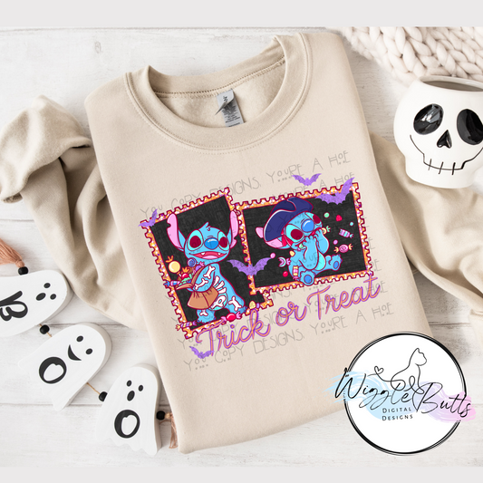 Blue Alien Monster Halloween PNG Design