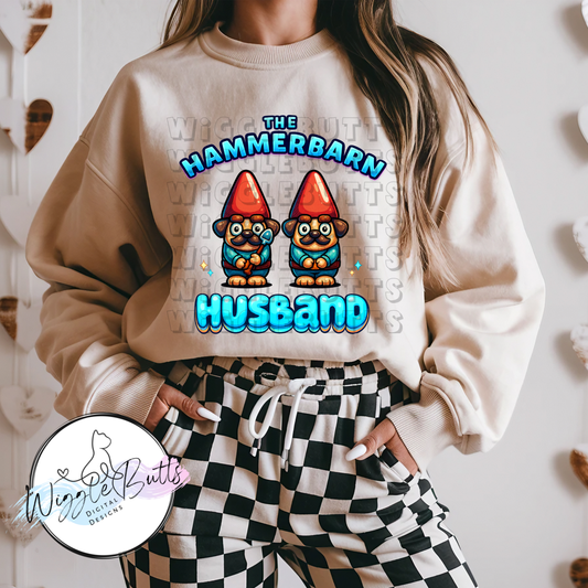 Blue Dog Puppies Gnome Husband PNG Design