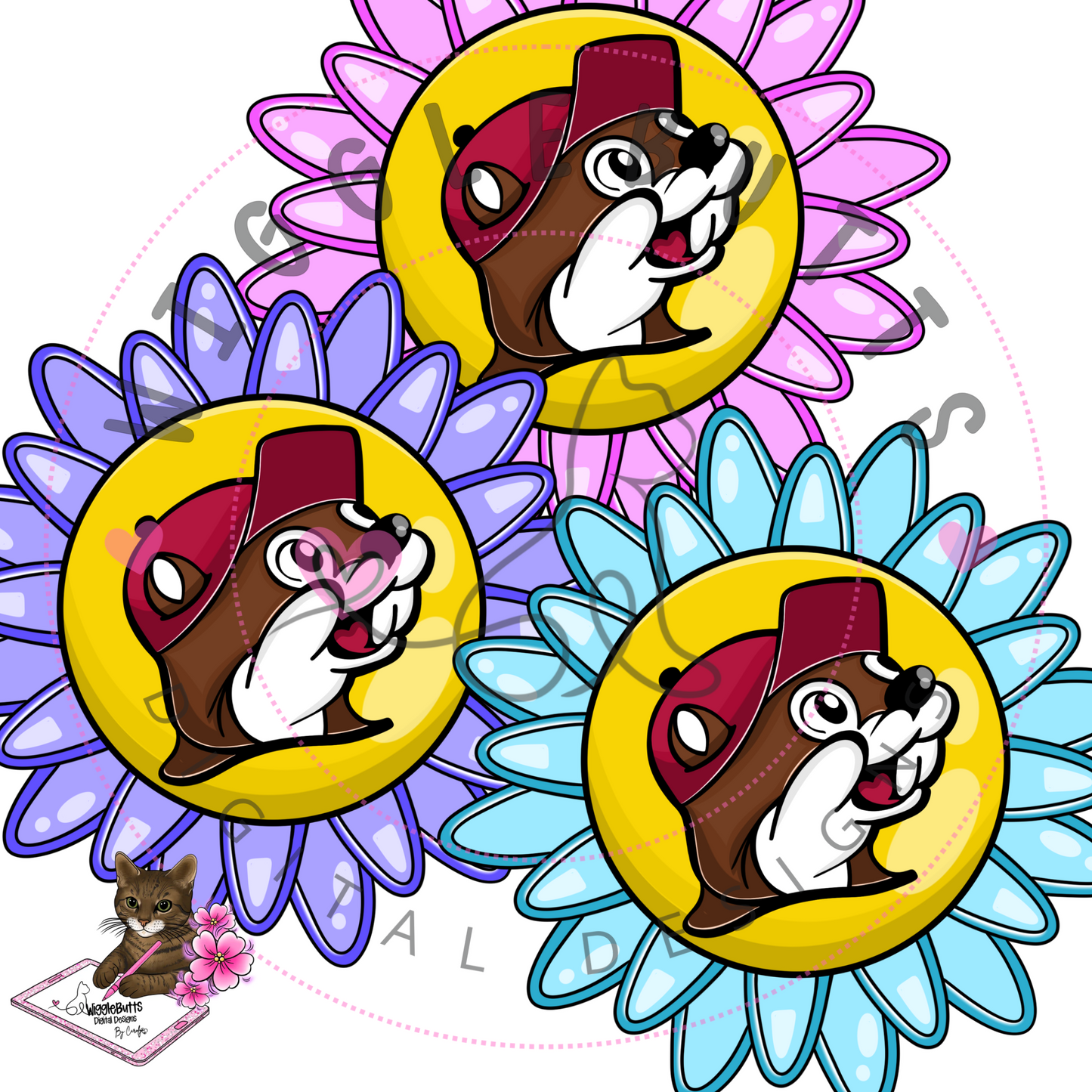 Gas Station Beaver Flowers ClipArt Bundle