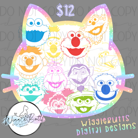 Street puppets White character faces ClipArt Bundle