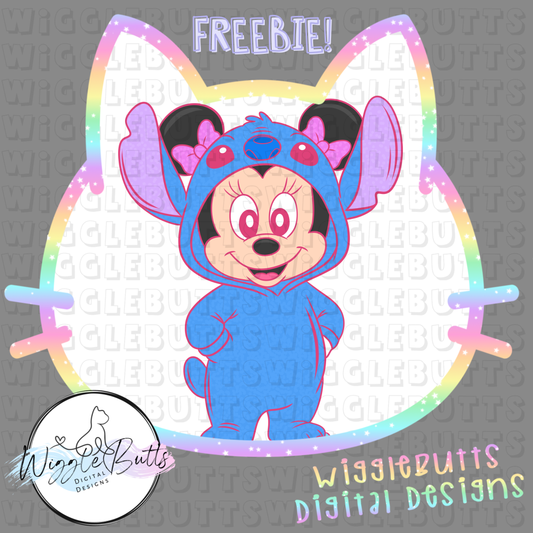 Mouse and Friends Blue Alien Creature Mashup ClipArt Piece