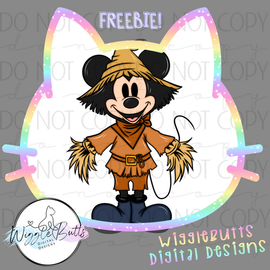 Mouse Fall Scarecrow ClipArt Piece