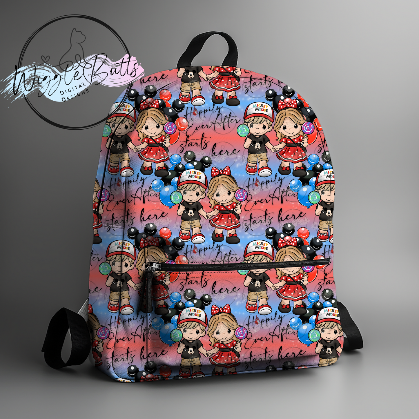 Precious Children Mouse and Friends Red and Blue Sparkle Seamless File