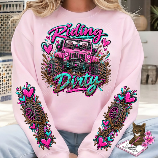 Off Road Riding Dirty PNG Design and Matching PNG Sleeve Design