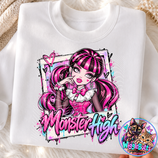 Monster Girls Polaroid PNG Design