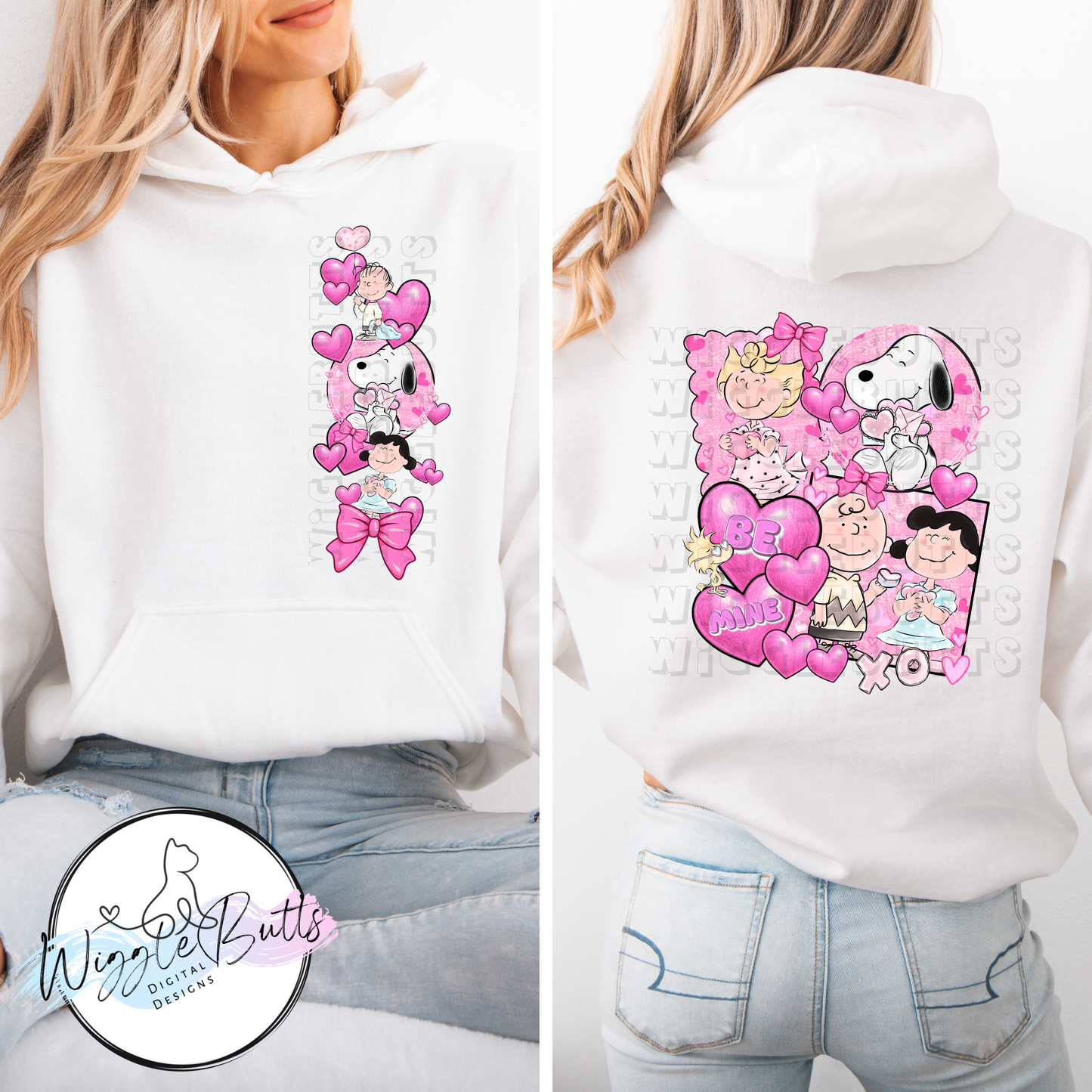 Peanut Kids Valentine's Day PNG Design and Matching PNG Sleeve Design