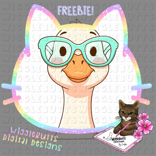 Goose Teal Sunglasses ClipArt Piece