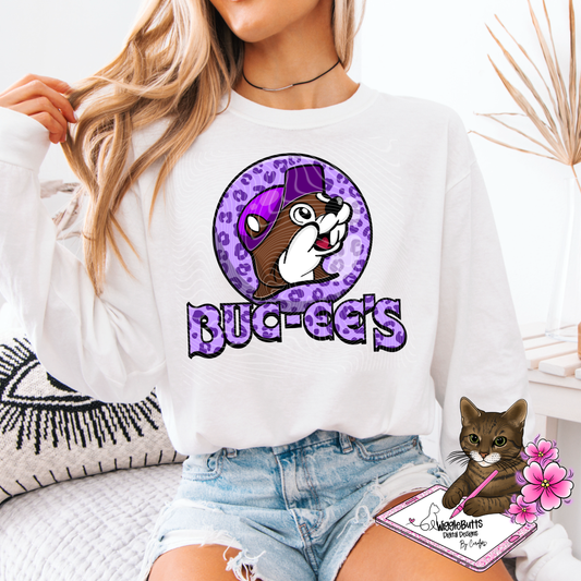 Trendy Beaver Girly Vives Purple Cheetah Print PNG Design